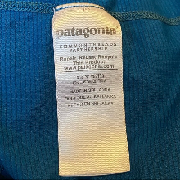 PATAGONIA Women Blue Striped Capilene Baselayer Long Sleeve Shirt Size Medium - Picture 7 of 7